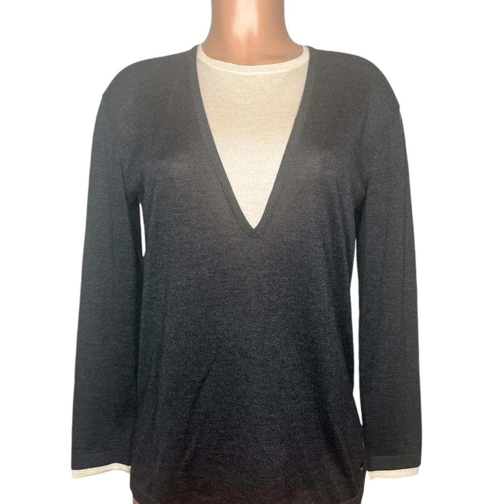 A-K-R-I-S Cashmere-Silk Pullover Lightweight Sweater Size 6 High-End Luxury